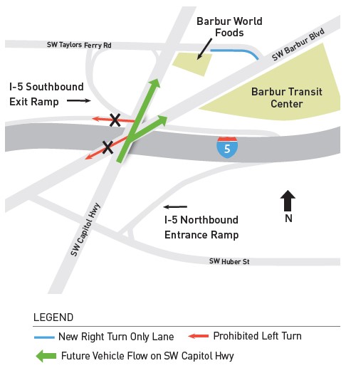 Barbur Crossroads Safety Project Map