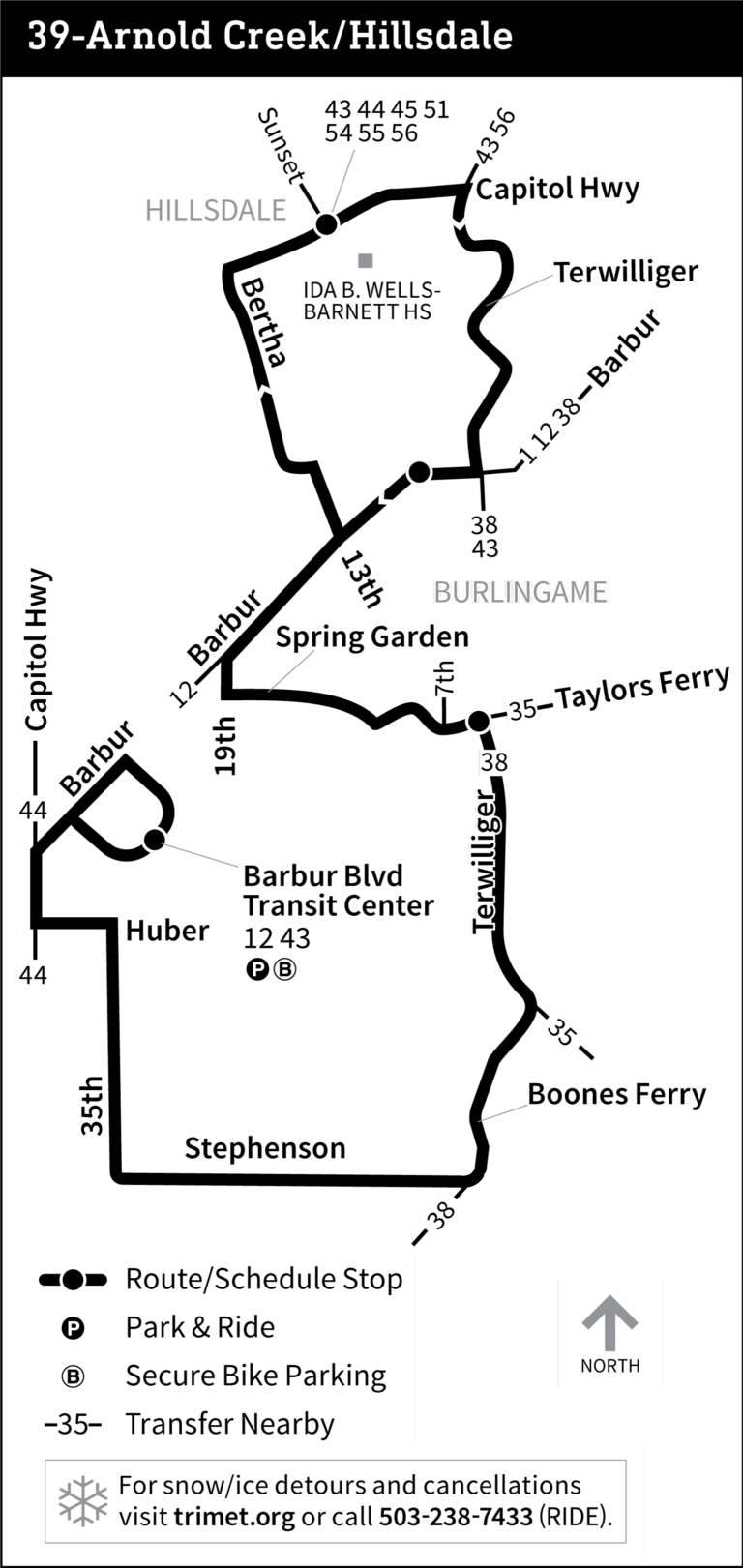 Bus route 39 map.